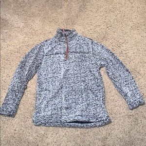 Fuzzy Pullover Zip-up